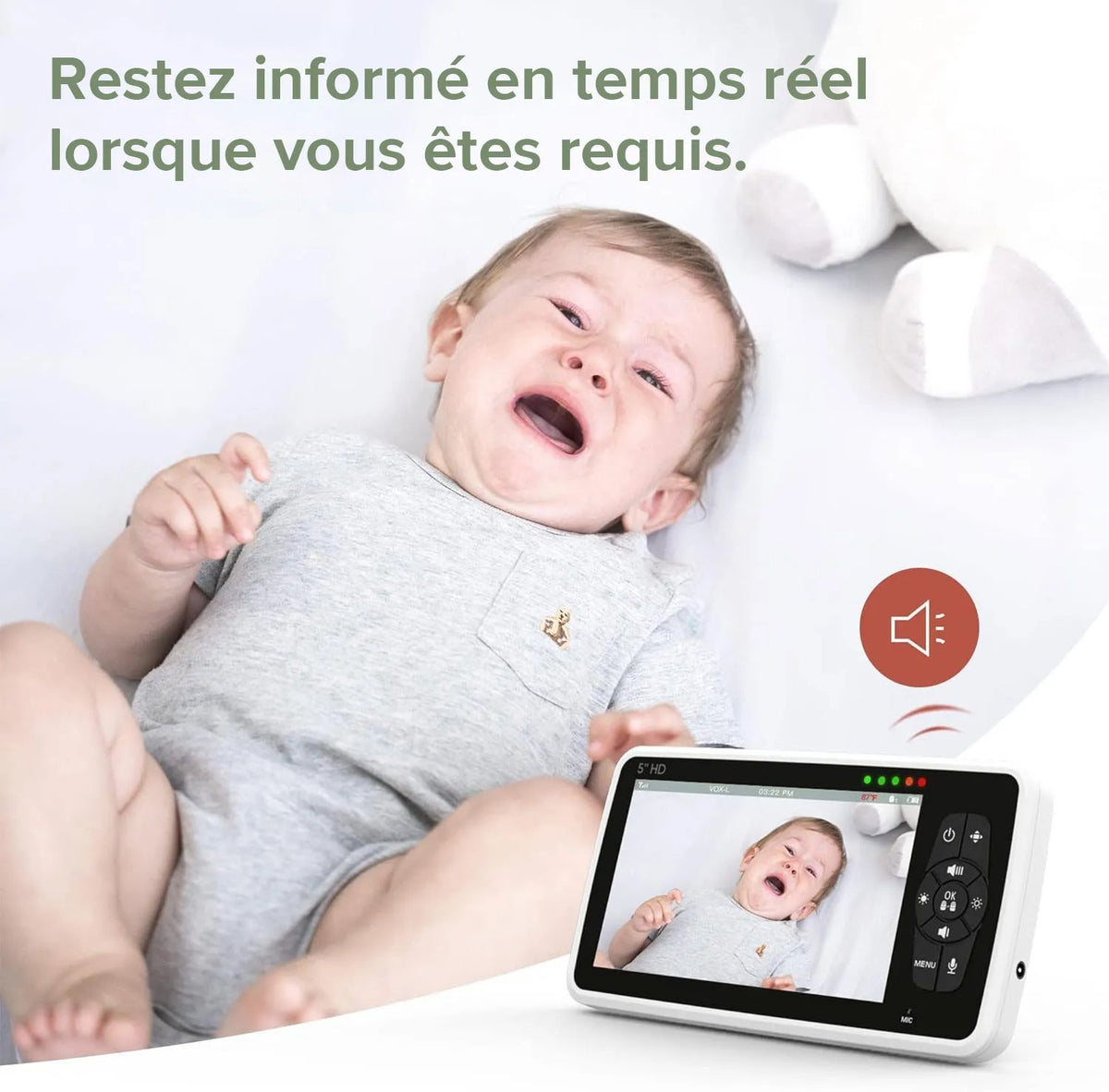 Babyphone Camera LENORO CX3 : HD 1080P, Bi-directionnel