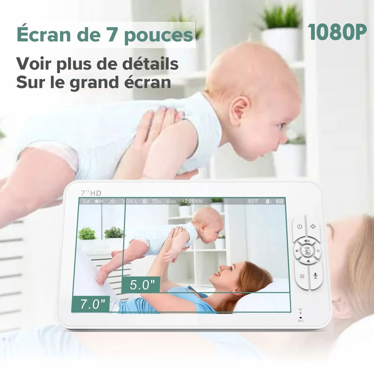 Babyphone Camera LENORO CX3 : HD 1080P, Bi-directionnel